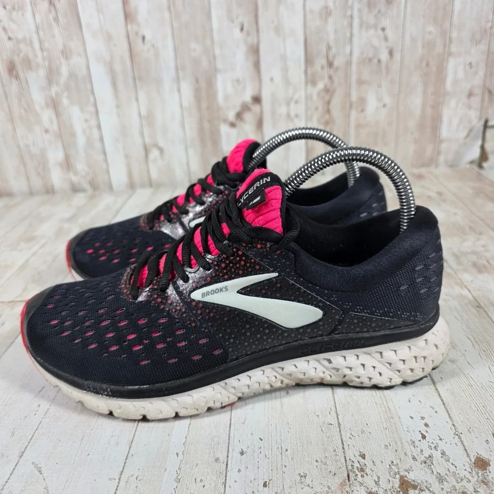 Brooks Glycerin 16 Womens Running Shoes Black Pink 1202781B070 Size 8